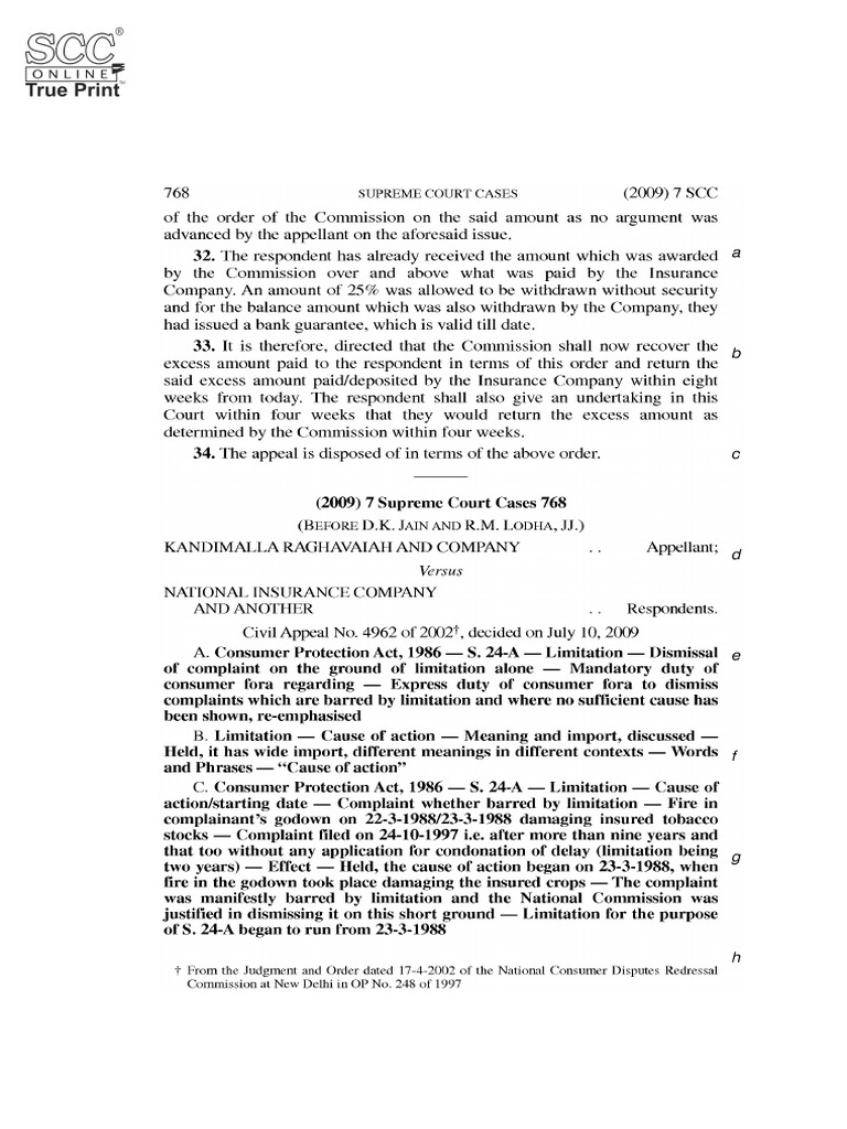 Kandimala Vs National Insurance | PDF | National Supreme Courts ...