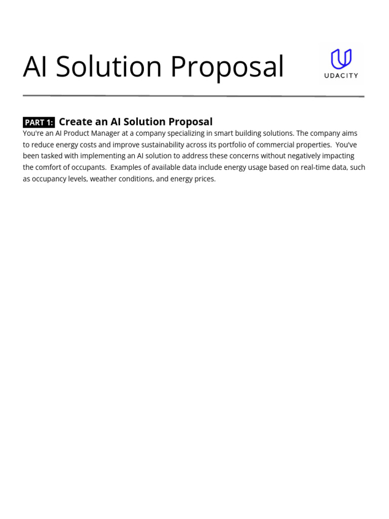 AI Proposal for Smart Building Solutions | PDF