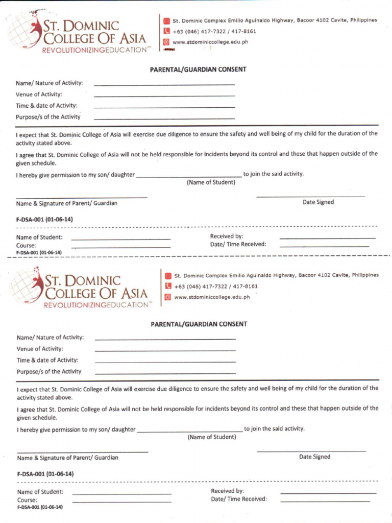 Parental Guardian Consent Form | PDF