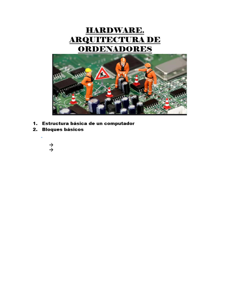 Tema 2. Hardware. Arquitectura de Ordenadores. | PDF | Hardware de la ...