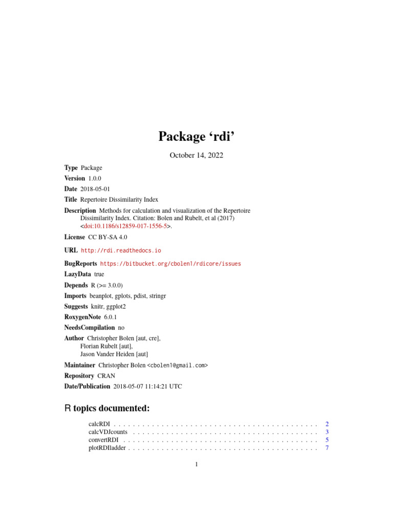 Rdi | PDF | Matrix (Mathematics) | Standard Deviation