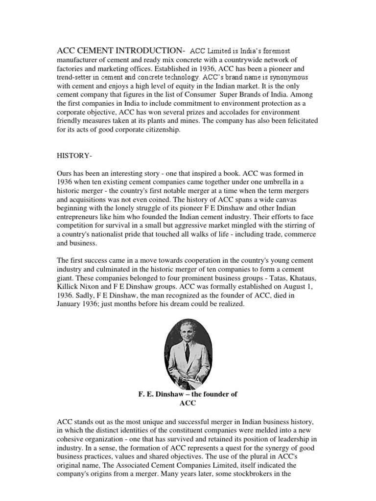 Acc Cement Report. PDF Fly Ash Board Of Directors