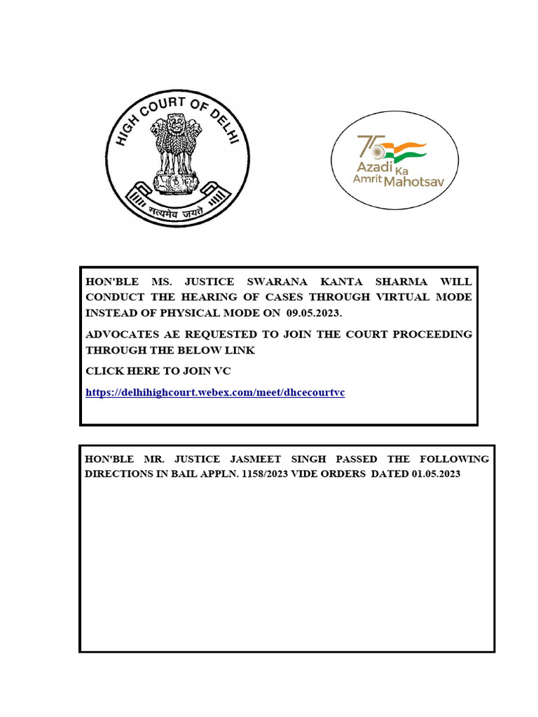 Delhi High Court Bail Application Updates | PDF | Landlord | Common Law