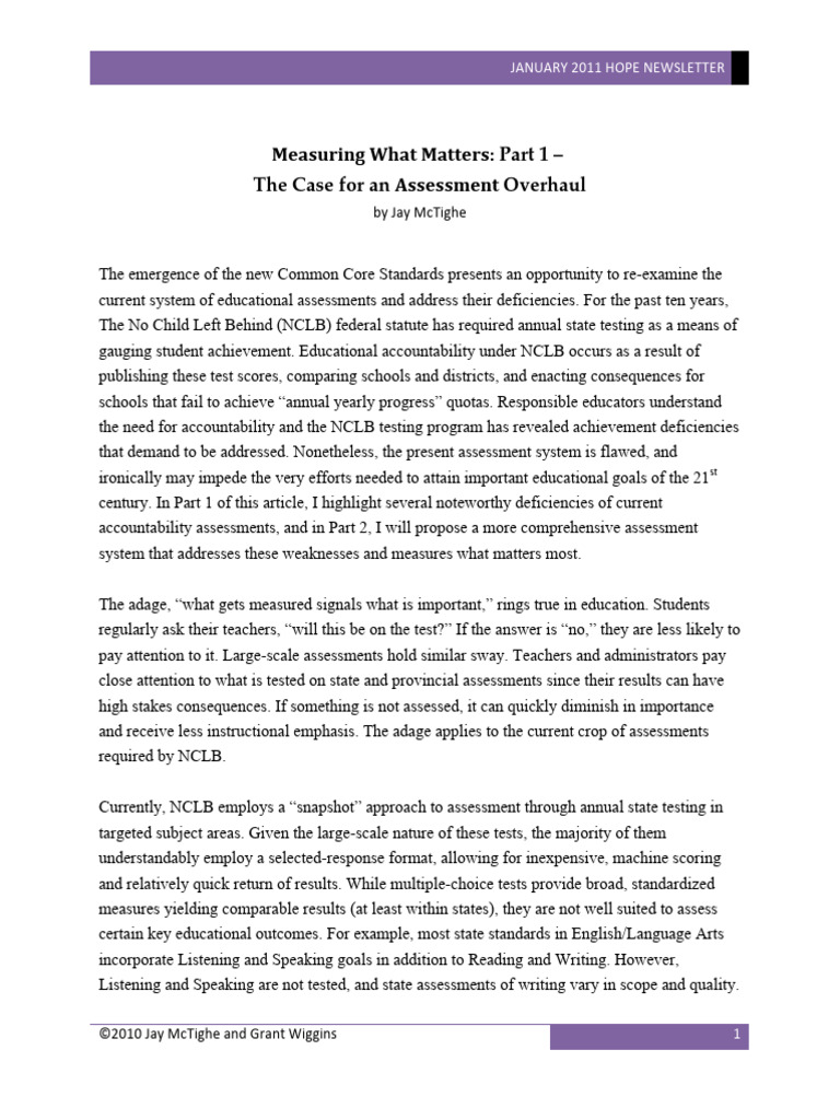 Overhauling Educational Assessments | PDF | Educational Assessment | No ...