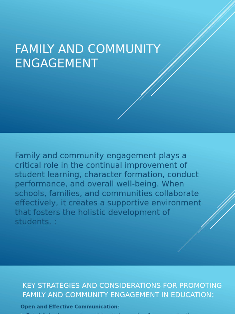 Strategies for Family and Community Engagement | PDF | Value (Ethics ...