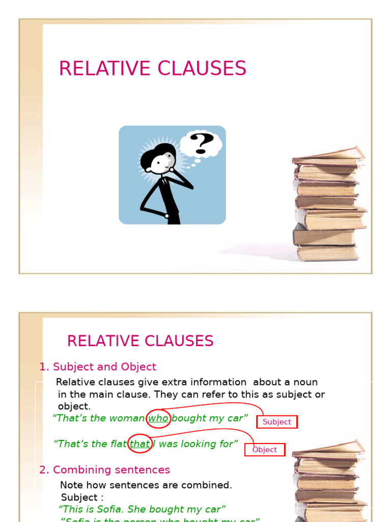 Understanding Relative Clauses in English | PDF | Subject (Grammar ...
