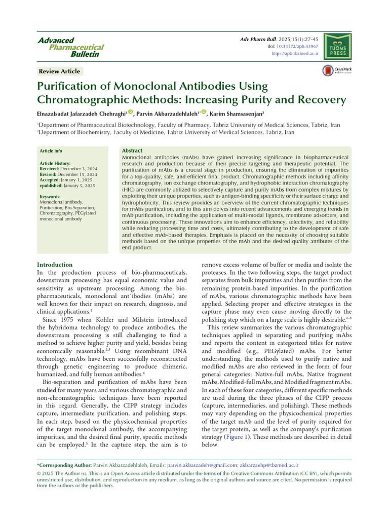 Monoclonal Antibody Purification Techniques | PDF | Protein ...