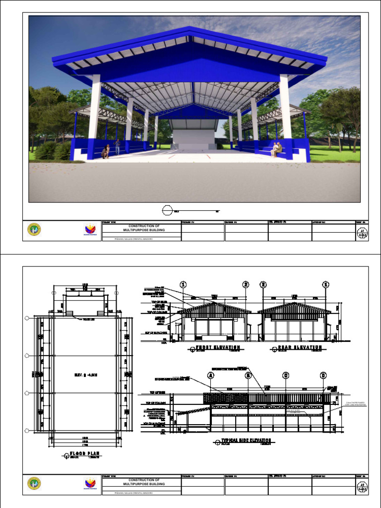 Naujan Multipurpose Building Plans | PDF