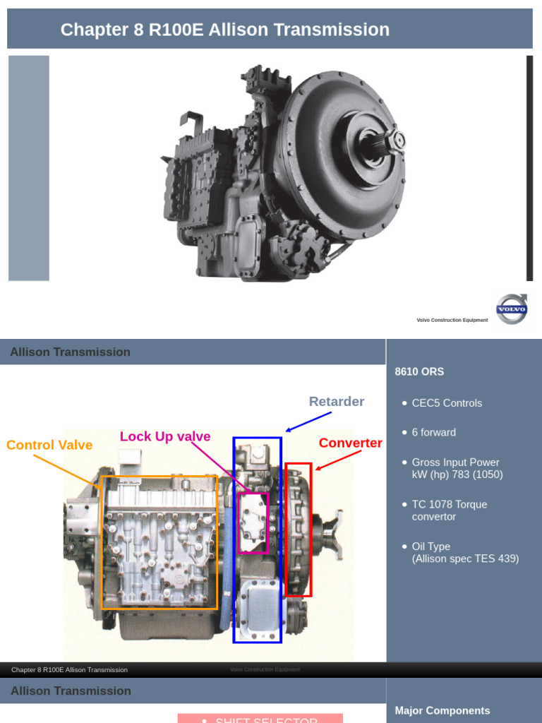 Volvo R100E Allison Transmission Guide | PDF | Manufactured Goods ...