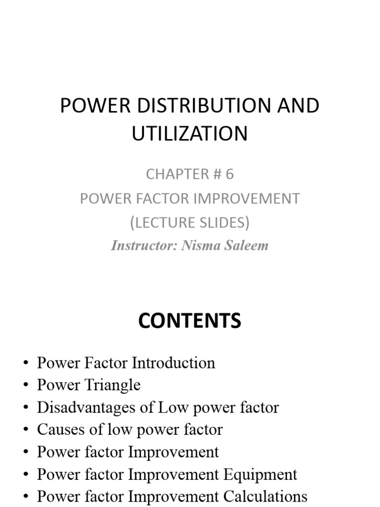 Power Factor Improvement Techniques | PDF | Capacitor | Ac Power