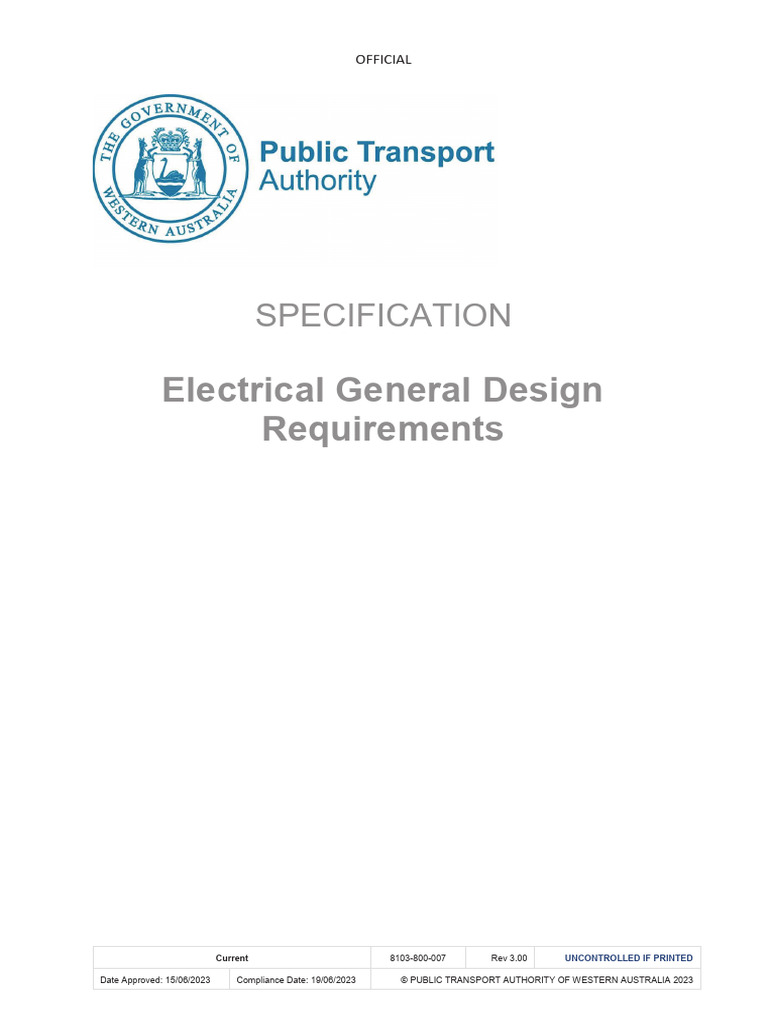 Electrical Design Requirements Specification | PDF | Electrical Wiring ...
