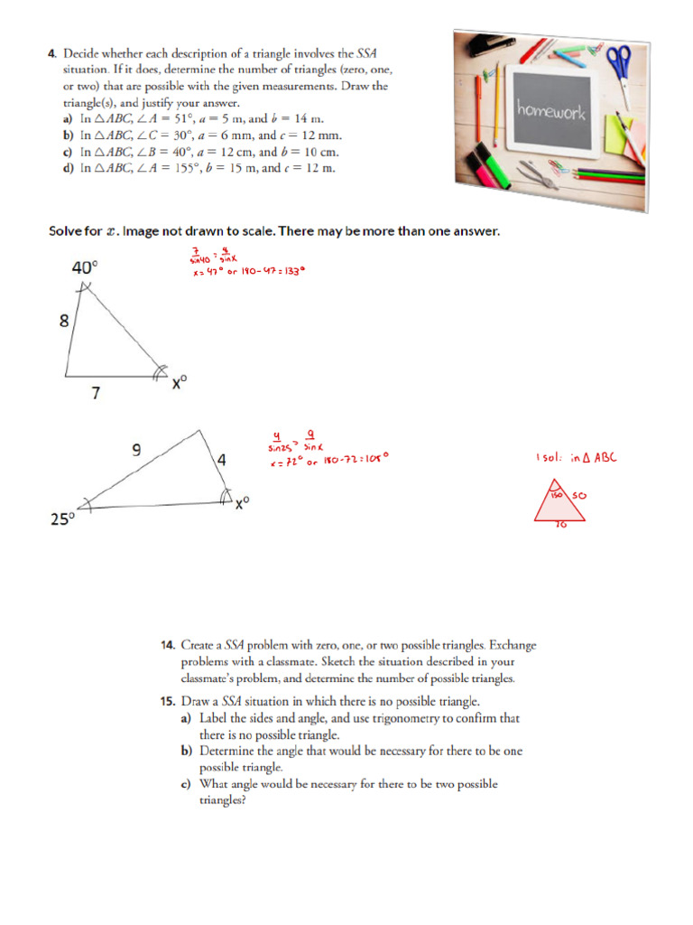 Triangle Calculations and Solutions | PDF