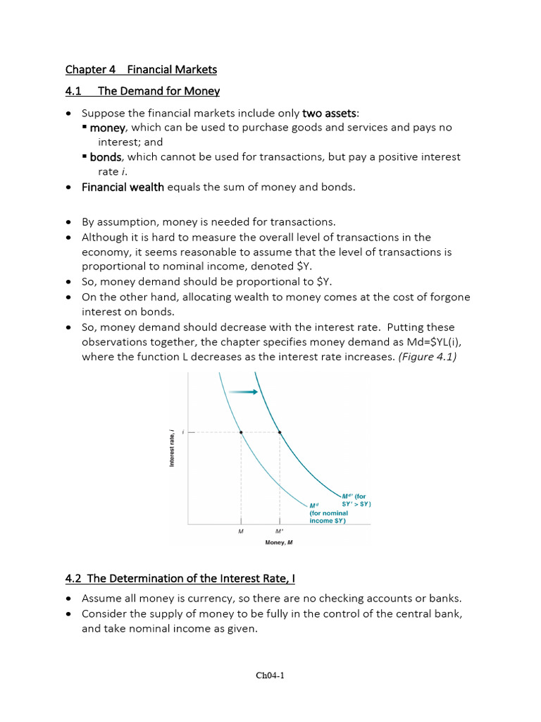 2123 25f Ch04 | PDF | Interest | Demand For Money