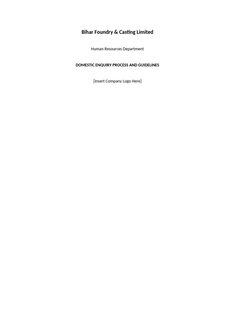 Domestic Enquiry Guidelines Handbook | PDF | Justice | Crime & Violence