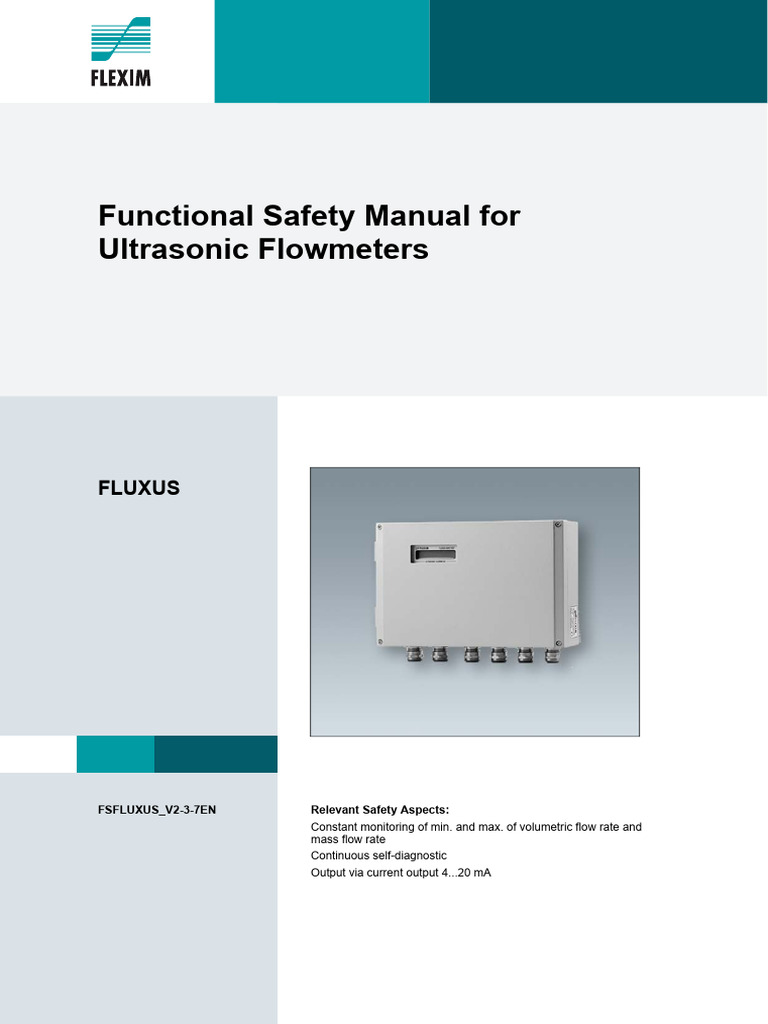 FLUXUS Ultrasonic Flowmeter Safety Manual | PDF | Flow Measurement