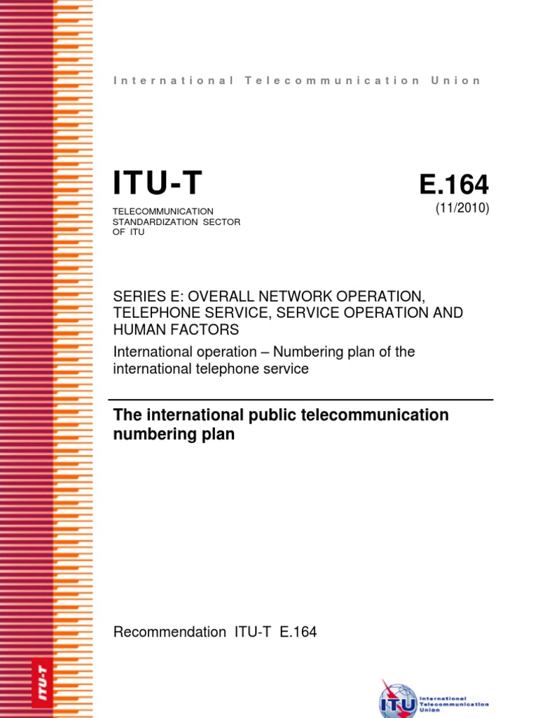 Numbering plan International.pdf Telephone Numbering Plan Itu T