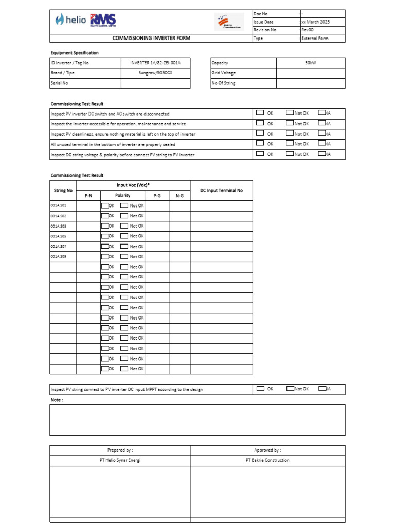 Form Precomm INV1 | PDF | Power Inverter | Power (Physics)