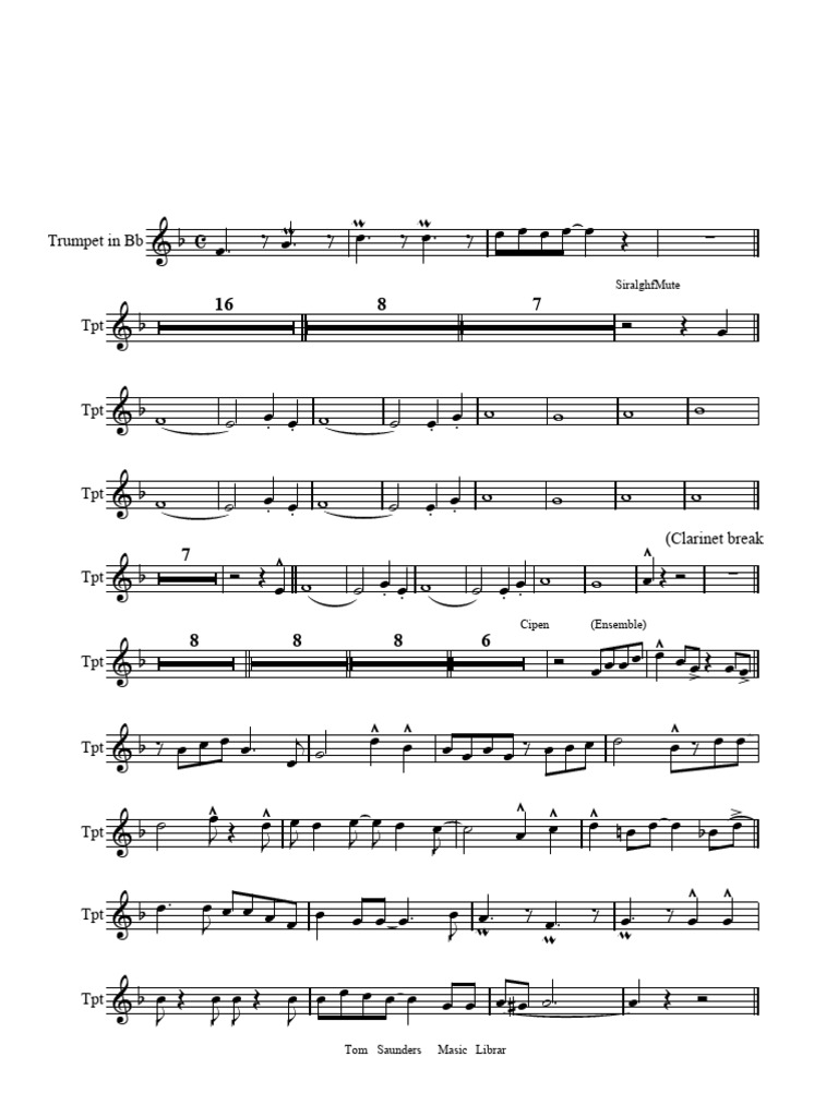 Trumpet Sheet Music Transcriptions | PDF