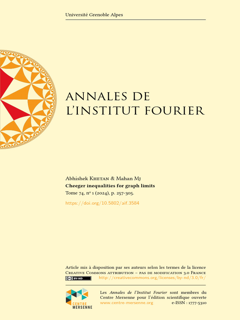 Cheeger Inequalities for Graph Limits | PDF | Measure (Mathematics ...