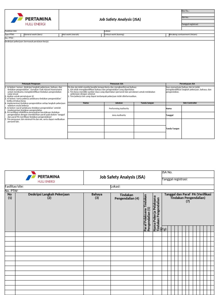 Panduan Lengkap Job Safety Analysis | PDF