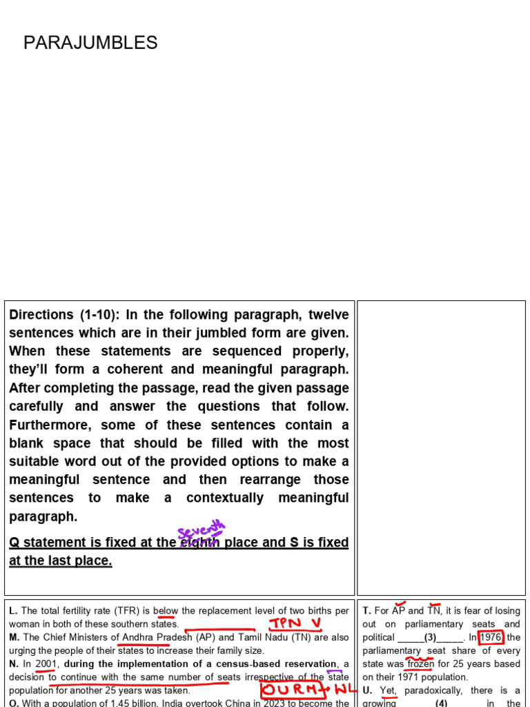Parajumbles - Advance Level With Annotation 5th September | PDF | Total ...