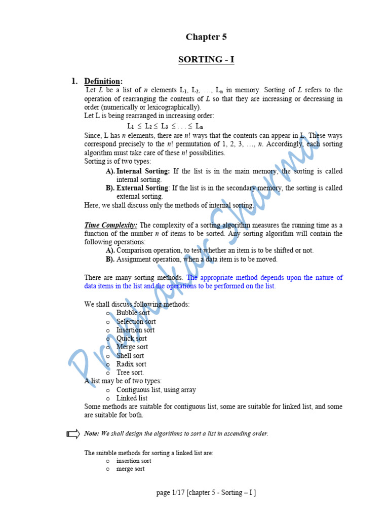 Ch05A.sorting I | PDF | Algorithms And Data Structures | Computer ...