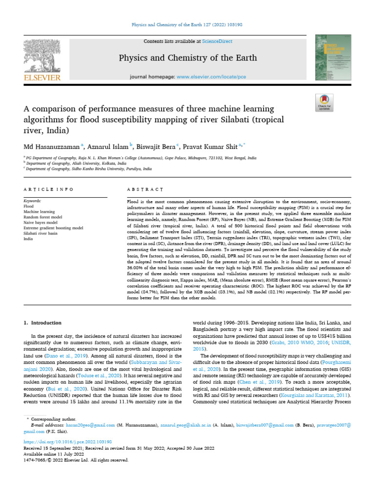 A Comparison of Performance Measures of Three Machine 2022 Physics and ...