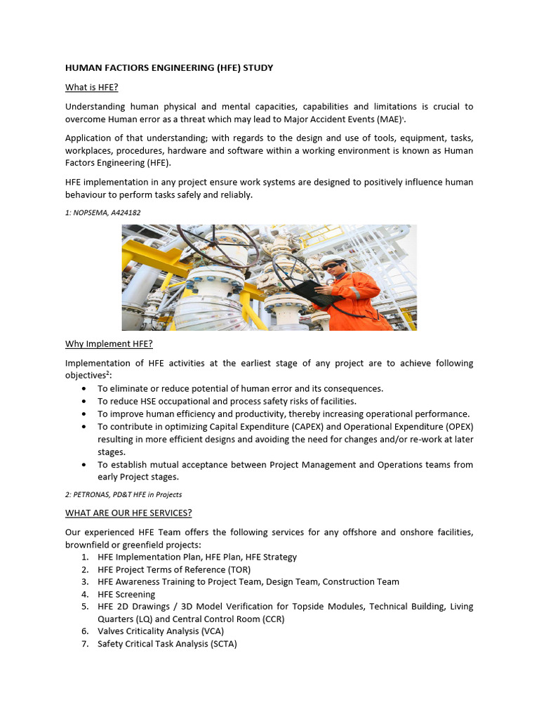 Human Factors Engineering (HFE) Study | PDF
