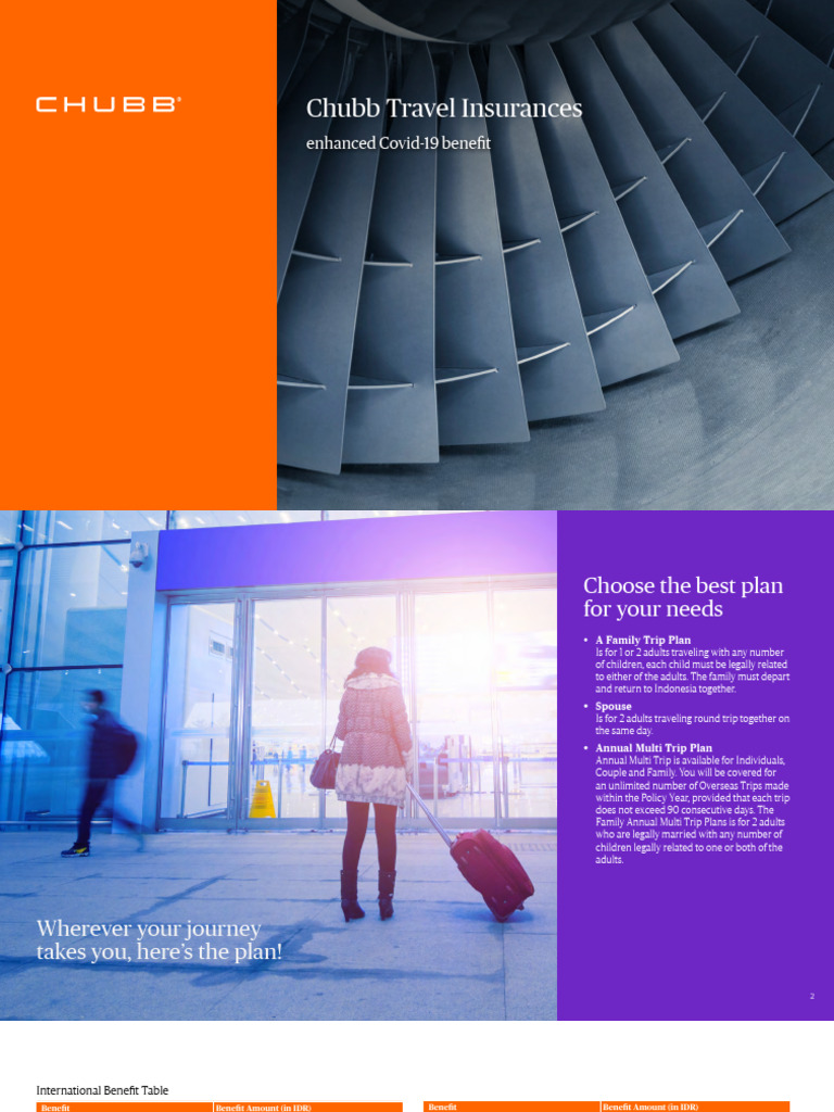 Chubb Travel Insurance Plans Overview | PDF | Insurance