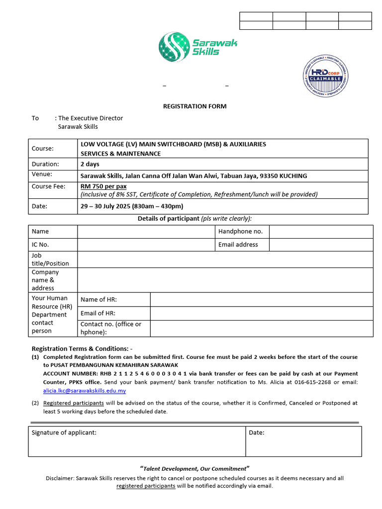 Reg Form - Lv_msb 29-30 July 2025 (1) | PDF | Banking | Payments