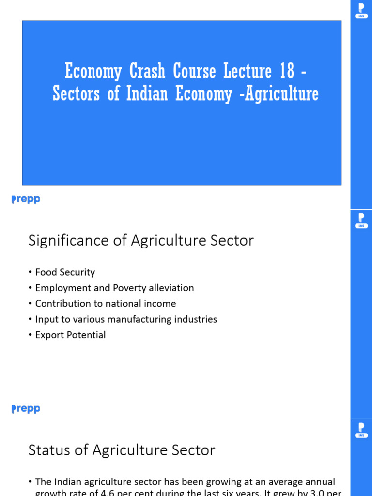 Indian Agriculture Sector Overview | PDF | Cost Of Living | Agriculture