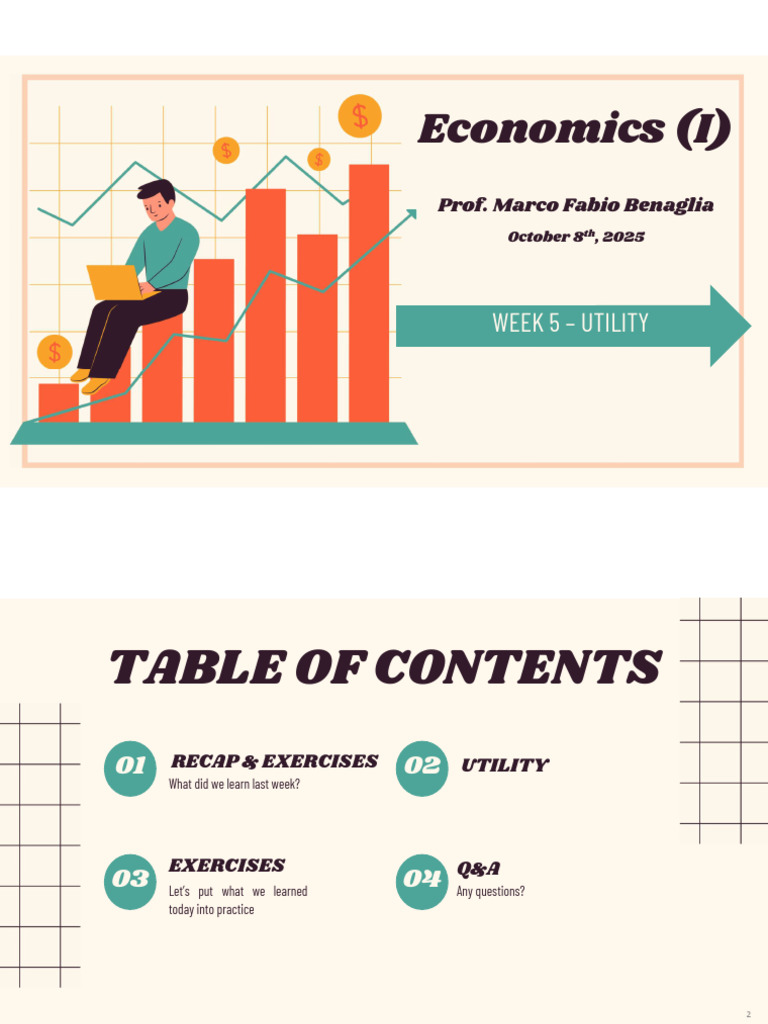 Economics+i+ +week+5+ +utility | PDF | Elasticity (Economics) | Utility