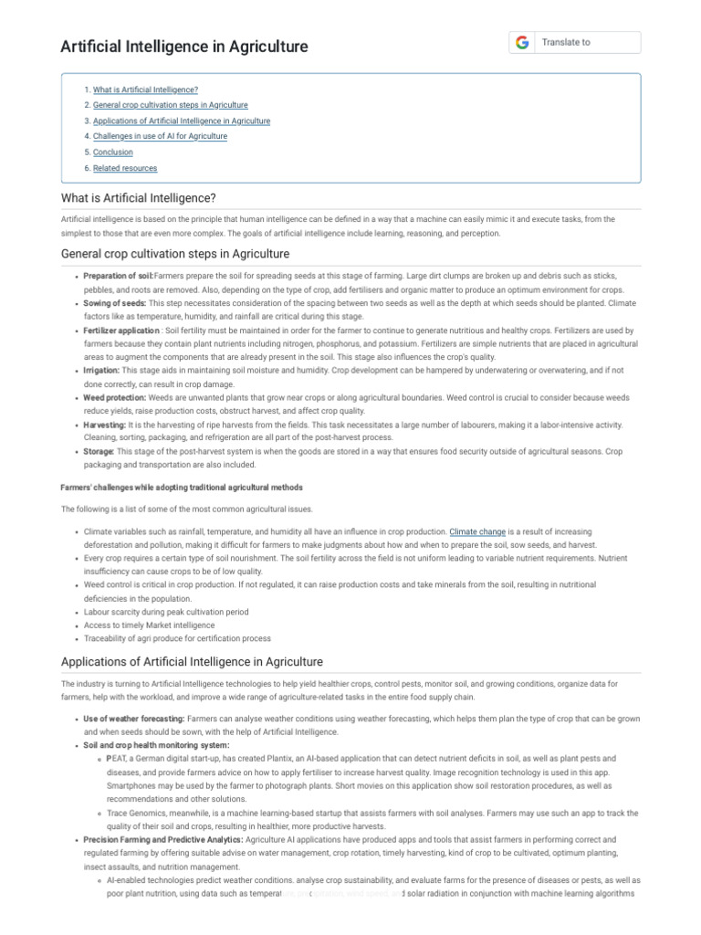 AI Applications in Agriculture Explained | PDF | Agriculture | Soil