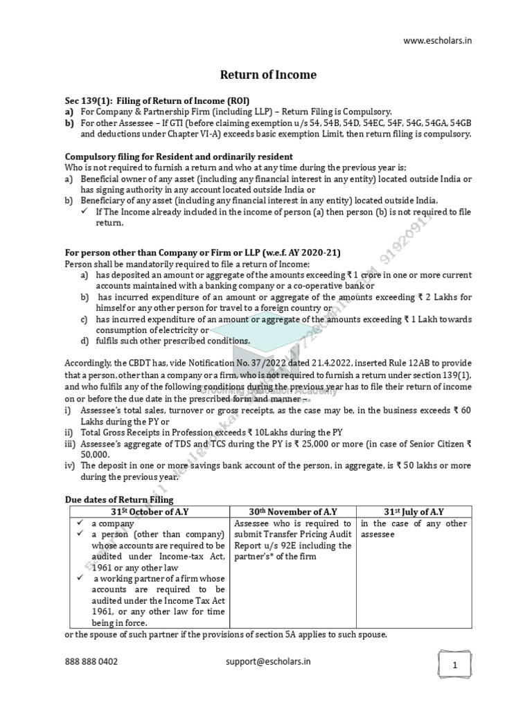 Income Tax Return Filing Guidelines | PDF | Payments | Banks