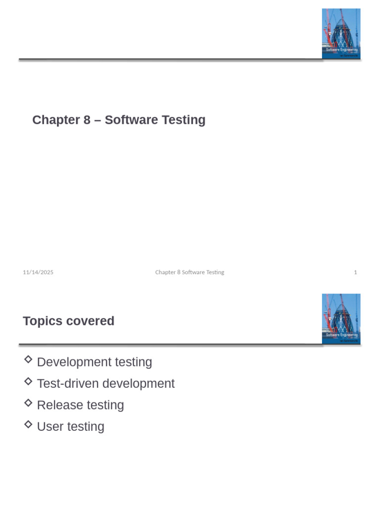 Ch8.Testing | PDF | Software Testing | Test Driven Development
