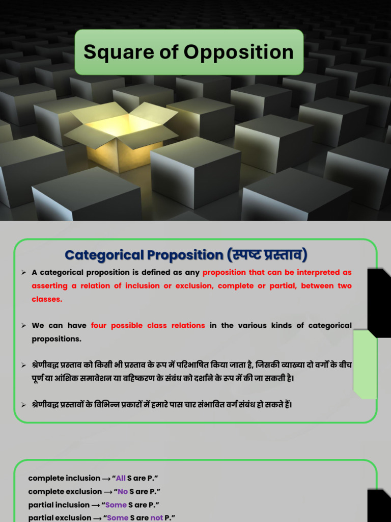 Logical Reasoning Square of Opposition | PDF