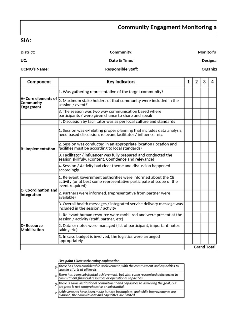 Community Engagement Evaluation Template | PDF