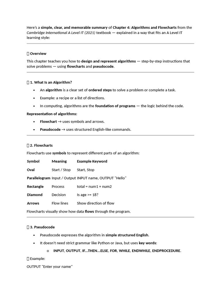 Algorithms and Flowcharts | PDF | Algorithms | Control Flow