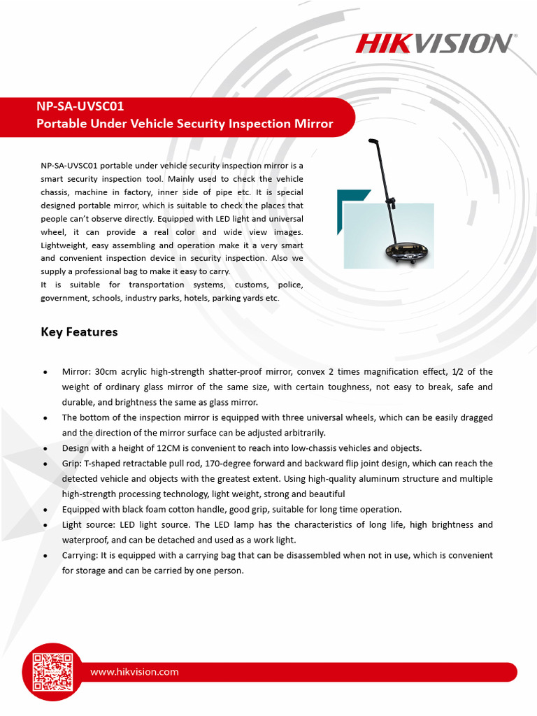 Portable Under Vehicle Inspection Mirror | PDF | Mirror | Manufactured ...