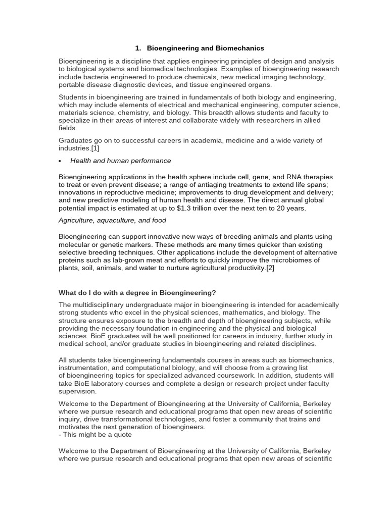Bioengineering and Biomechanics | PDF | Biomedical Engineering | Tissue ...