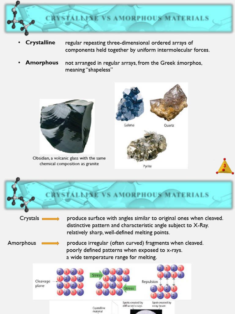 Crystalline Vs Amorphous Materials | PDF