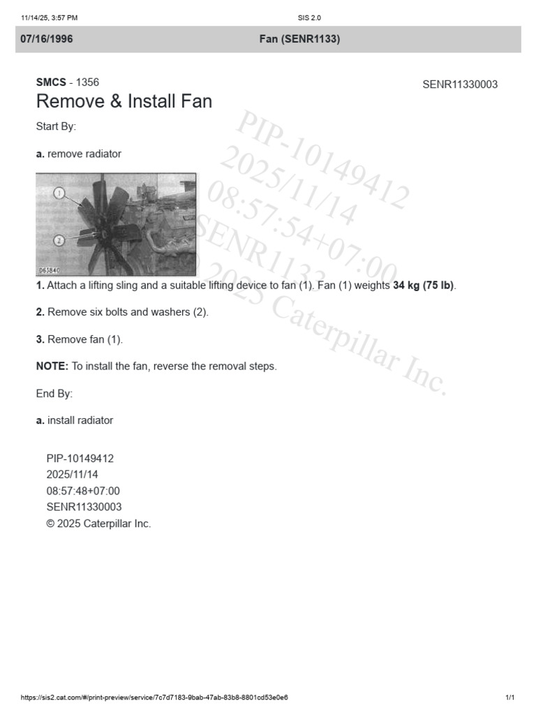 Remove and Install Fan Procedure | PDF