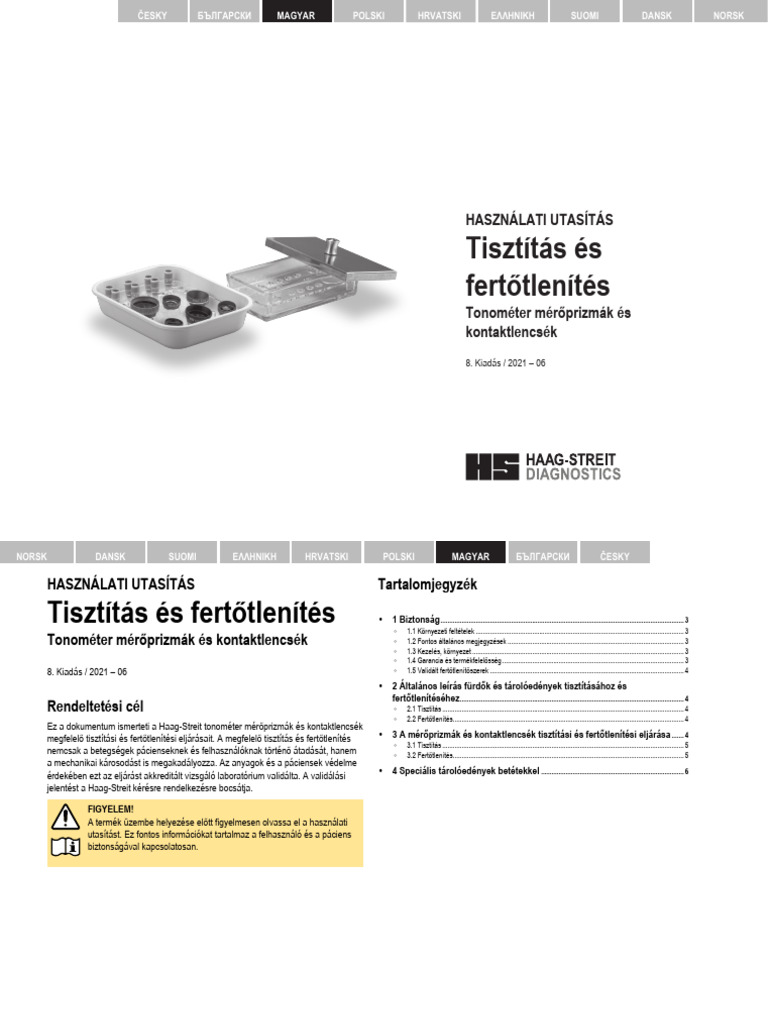 1500 7220375 04080 IFU Cleaning and Disinfection 15 Hu Web | PDF