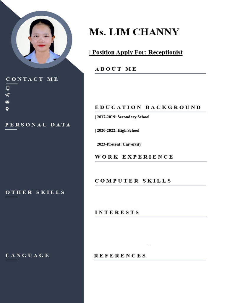 Receptionist Application by Lim Channy | PDF | Cambodia