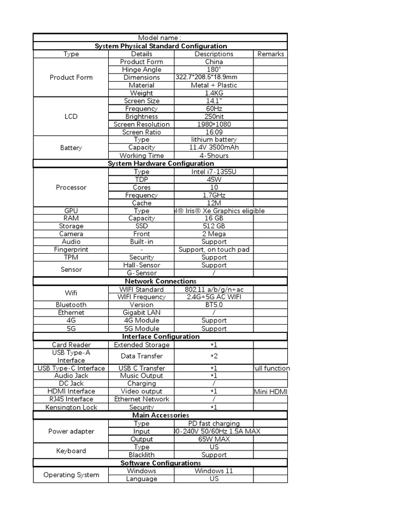 Intel i7 Laptop Specs and Features | PDF | Usb | Laptop