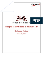 Shoper 9 HO Series a Release 1.9 Release Notes  | Tally Helpdesk  | Tally Developer  | Tally.NET Services