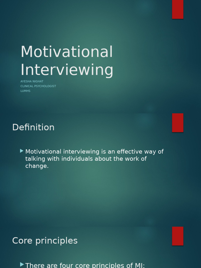 Understanding Motivational Interviewing | PDF | Cognition | Mental Health