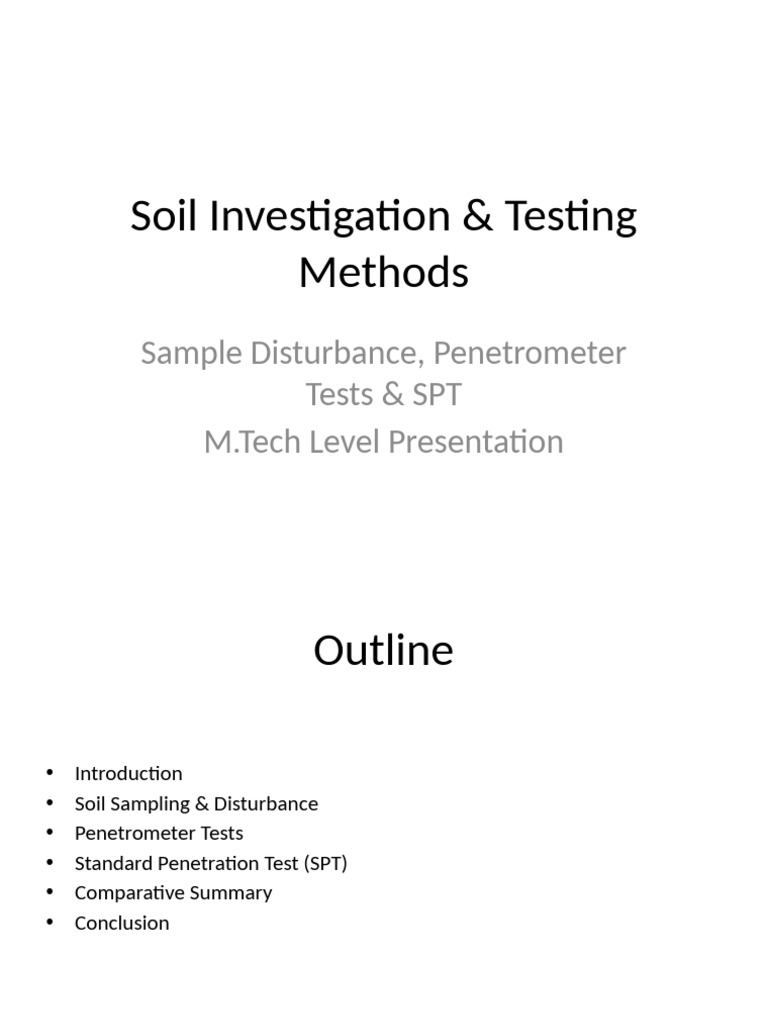 Soil Investigation Methods Overview | PDF | Geotechnical Engineering ...