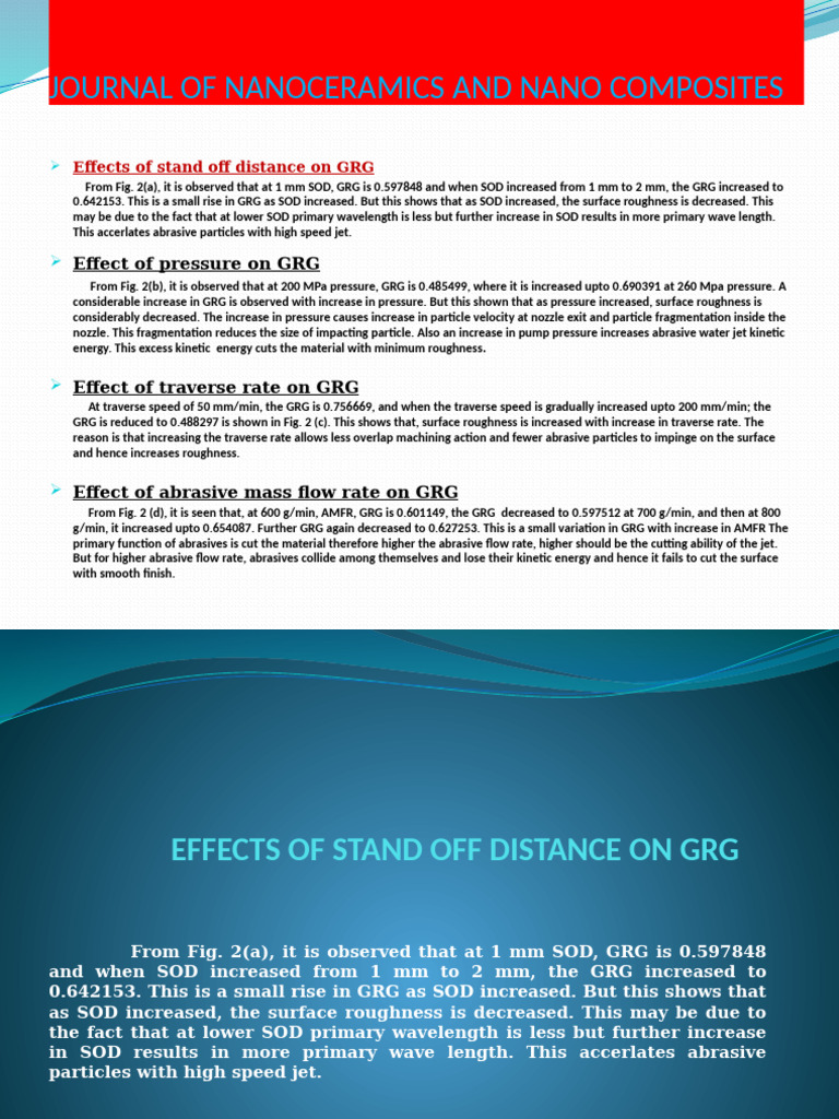 Effects of Stand Off Distance On GRG | PDF | Nozzle | Flow Measurement