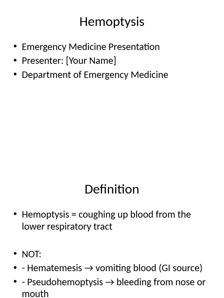 Understanding Hemoptysis Management | PDF | Pneumonia | Respiratory Tract